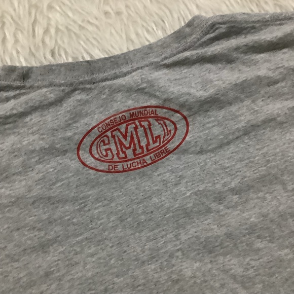 Retro vintage Lucha libre men’s distressed gray t shirt size large - Picture 7 of 7